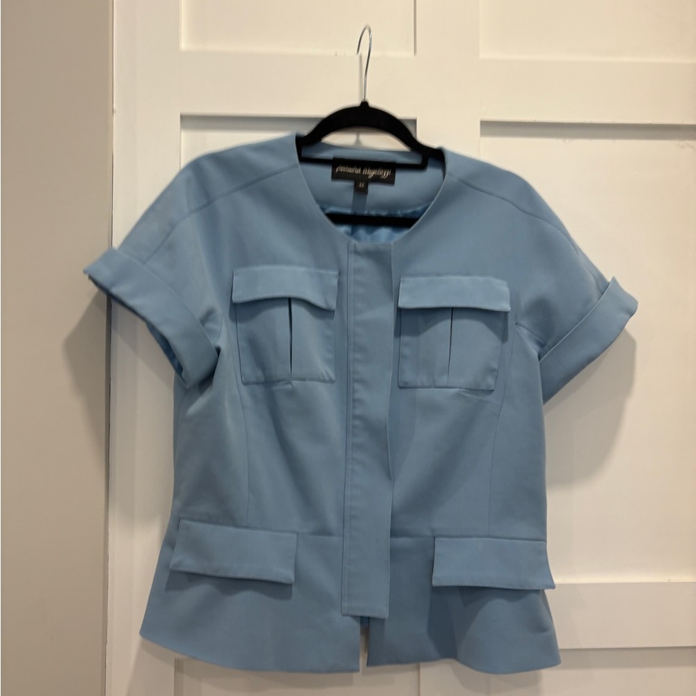 Light Blue Short Sleeve Blazer